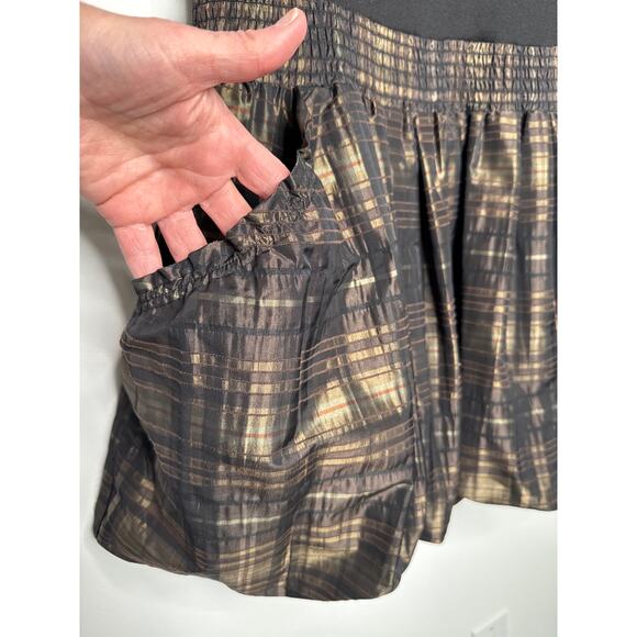 Michael Michael Kors Black Bubble Hem Plaid Skirt Dress hoilday formal Size 12 - Picture 10 of 12